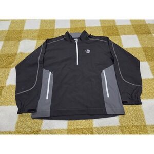 FootJoy Sport Windshirt LS Mens M Black Charcoal Golf 1/4 Zip Pullover 32609